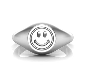 Happy Face Signet Ring