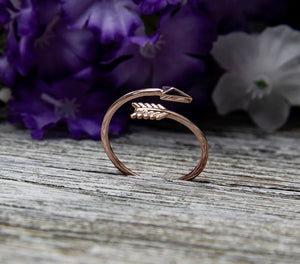 Dainty Arrow Ring made in Solid Gold, Platinum, sterling silver by Mozi jewelry