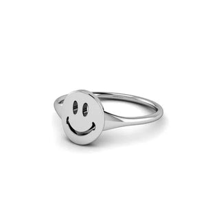 Smiley Face Emoji Ring 7mm Sterling Silver , Happy face ring , stacking ring , positive jewelry , Smiley Face , Smile Ring , Minimalist Ring