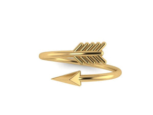 Dainty Arrow Ring made in Solid Gold, Platinum, sterling silver by Mozi jewelry