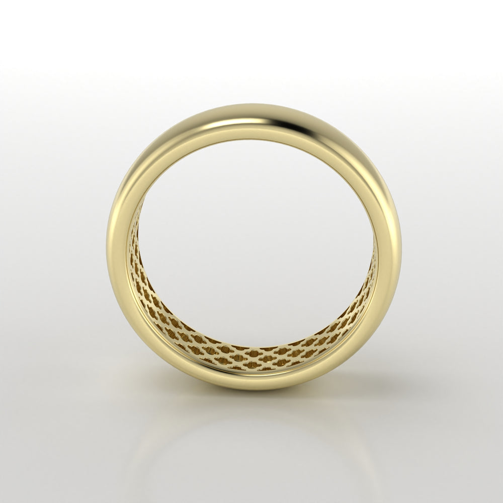 The Radiant Hollow Elegance Gold Band Ring