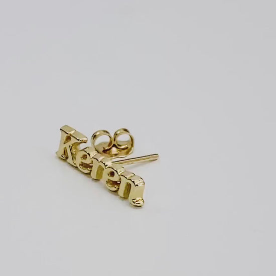 Gold personalized name stud earrings, Personalized Jewelry, Statement earrings, Word earrings, Custom name stud earrings, minimalist jewelry