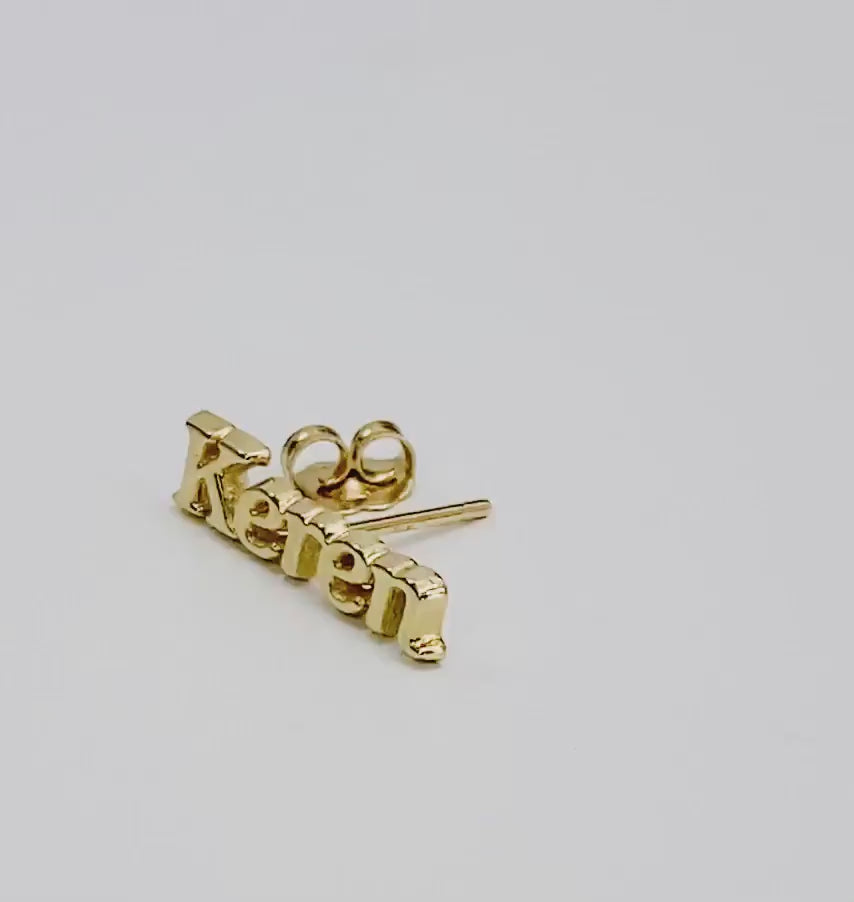 Gold personalized name stud earrings, Personalized Jewelry, Statement earrings, Word earrings, Custom name stud earrings, minimalist jewelry