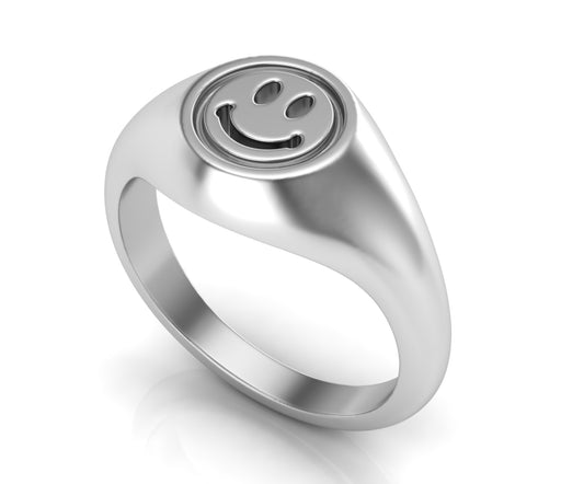 Happy Face Signet Ring