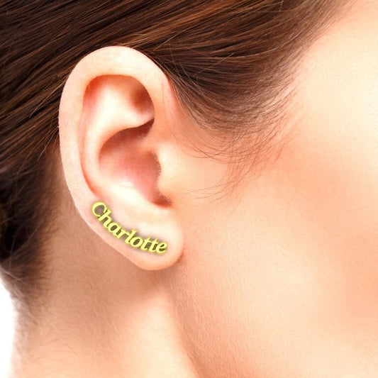 Gold personalized name stud earrings, Personalized Jewelry, Statement earrings, Word earrings, Custom name stud earrings, minimalist jewelry