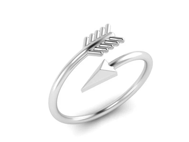 Dainty Arrow Ring made in Solid Gold, Platinum, sterling silver by Mozi jewelry