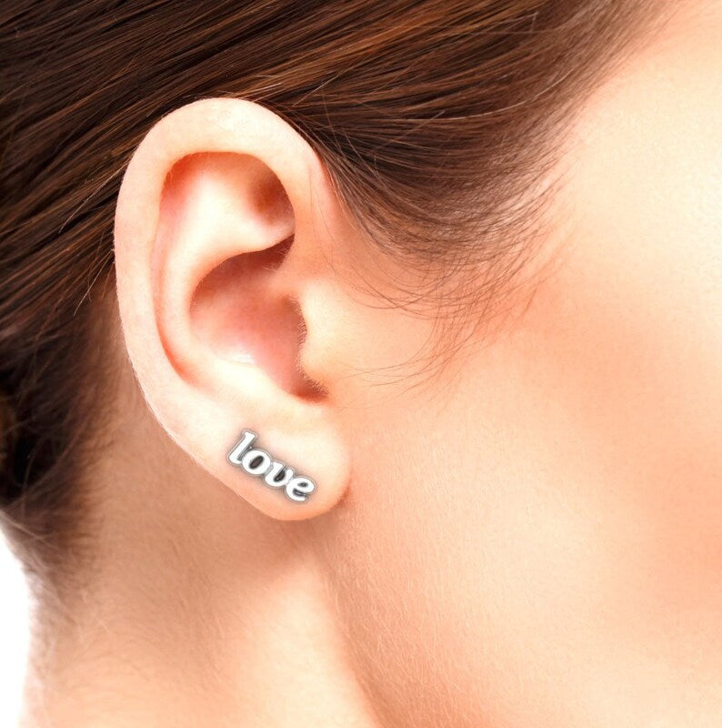 Gold personalized name stud earrings, Personalized Jewelry, Statement earrings, Word earrings, Custom name stud earrings, minimalist jewelry