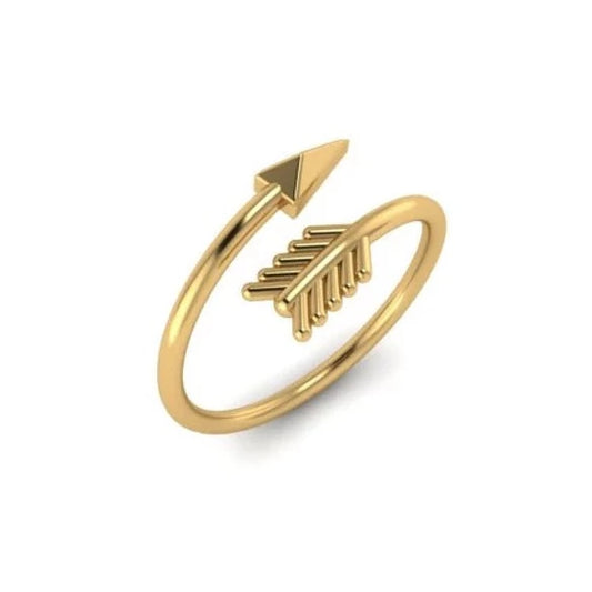 Dainty Arrow Ring made in Solid Gold, Platinum, sterling silver by Mozi jewelry